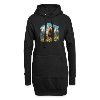 Grizzlis Ours grizzly - Sweat-shirt à capuche long Femme - noir - Devant