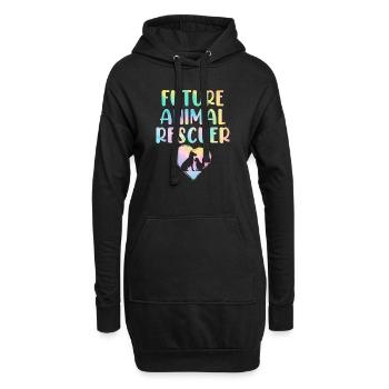 Future Animal Rescuer Tie Dye Pflegetier - Hoodie-Kleid - Schwarz - Vorne