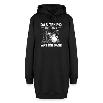 Batteur Batteur Percussion Musiciens - Sweat-shirt à capuche long Femme - noir - Devant