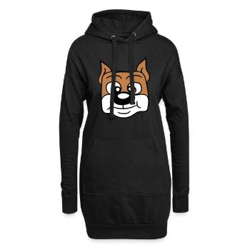Visage de chien Petit Tête d’animal de compagnie Mignon - Sweat-shirt à capuche long Femme - noir - Devant