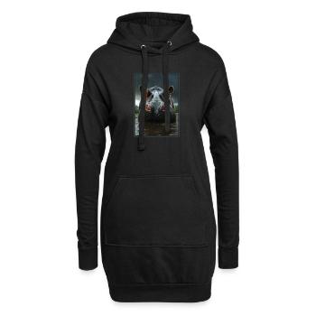 Hippopotame Hippopotame - Sweat-shirt à capuche long Femme - noir - Devant
