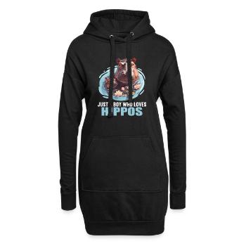 Hippopotame Hippopotame - Sweat-shirt à capuche long Femme - noir - Devant