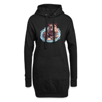 Hippopotame Hippopotame - Sweat-shirt à capuche long Femme - noir - Devant