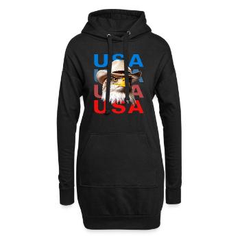 AIGLE DE MER À TÊTE BLANCHE ÉTATS-UNIS - Sweat-shirt à capuche long Femme - noir - Devant