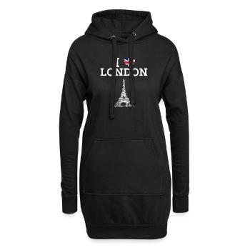 J’aime Londres Tour Eiffel Cool Paris France Tour - Sweat-shirt à capuche long Femme - noir - Devant