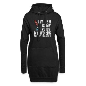 Poetry Slam Schriftsteller Poet Literatur Slam - Hoodie-Kleid - Schwarz - Vorne