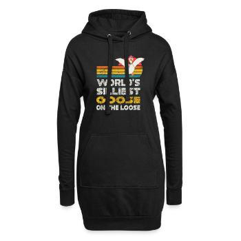 Die dümmste Gans der Welt auf freiem Fuß - Hoodie-Kleid - Schwarz - Vorne