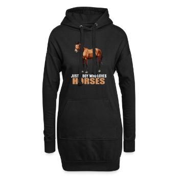 Chevaux Cheval - Sweat-shirt à capuche long Femme - noir - Devant