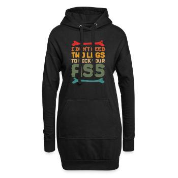 Je n’ai pas besoin de deux jambes pour te botter le cul - Sweat-shirt à capuche long Femme - noir - Devant