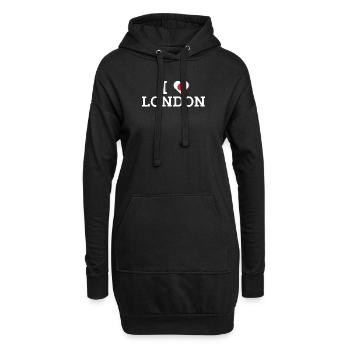 Ich liebe London Japan Flagge Cool Paris Frankreich Liebhaber - Hoodie-Kleid - Schwarz - Vorne