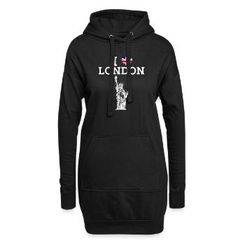 Ich liebe London Freiheitsstatue Paris Frankreich Liebhaber - Hoodie-Kleid - Schwarz - Vorne