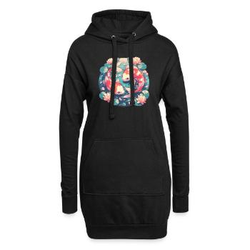 Koi Koi Carpe - Sweat-shirt à capuche long Femme - noir - Devant