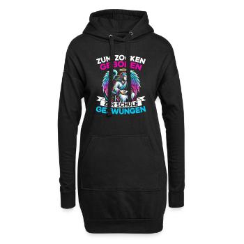 Né pour jouer Forcé d’aller à l’école Angel - Sweat-shirt à capuche long Femme - noir - Devant