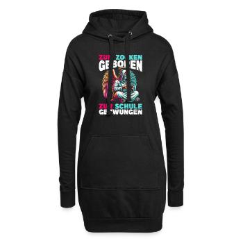 Né pour jouer Forcé d’aller à l’école Angel - Sweat-shirt à capuche long Femme - noir - Devant