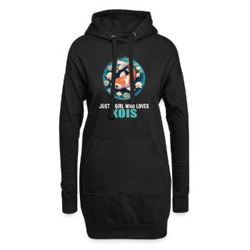 Koi Koi Carpe - Sweat-shirt à capuche long Femme - noir - Devant