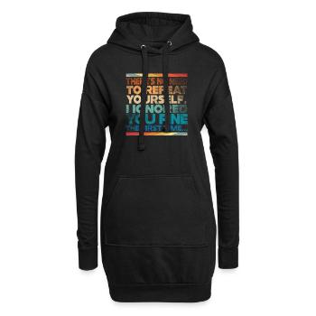 Il n’est pas nécessaire de se répéter - Sweat-shirt à capuche long Femme - noir - Devant