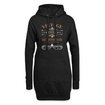 Cadeau Vintage 70ème Anniversaire Année de Naissance 1955 - Sweat-shirt à capuche long Femme - noir - Devant