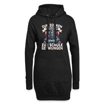 Né pour jouer Forcé d’aller à l’école Grim Reaper - Sweat-shirt à capuche long Femme - noir - Devant