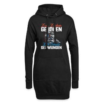 Né pour jouer Forcé d’aller à l’école Loup - Sweat-shirt à capuche long Femme - noir - Devant