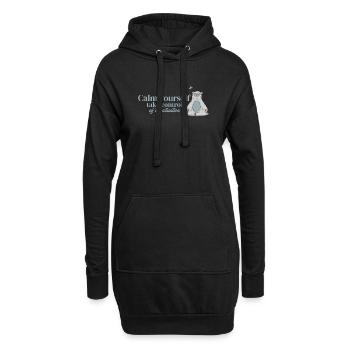 Motivationsbär Ours motivant - Sweat-shirt à capuche long Femme - noir - Devant