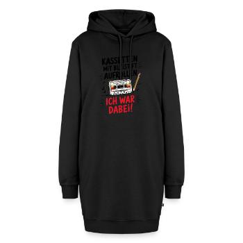 Kassetten Retro - Hoodie-Kleid - Schwarz - Vorne - AI Model Female 172 light (172cm)