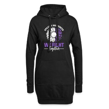 Nous nous battons ensemble Ruban violet Système nerveux - Sweat-shirt à capuche long Femme - noir - Devant