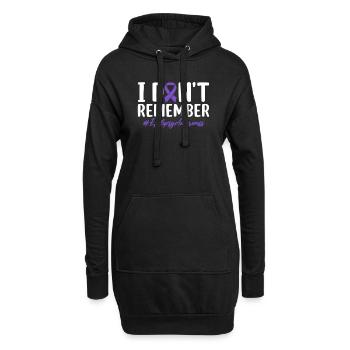 Je ne me souviens pas de l’épilepsie à ruban violet drôle - Sweat-shirt à capuche long Femme - noir - Devant