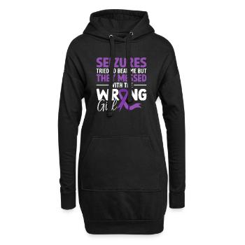 Krampfanfälle versuchten, mich zu besiegen lila Bandepilepsie - Hoodie-Kleid - Schwarz - Vorne
