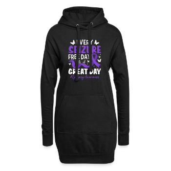 Jeder anfallsfreie Tag Purple Ribbon Epilepsie - Hoodie-Kleid - Schwarz - Vorne