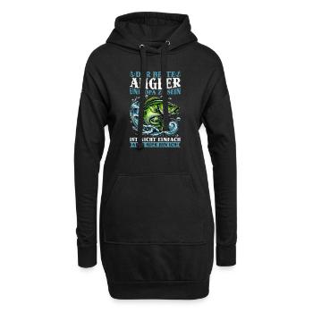Pêcheur Canne à pêche Drôle Pêcheur Hobby Pêcheur - Sweat-shirt à capuche long Femme - noir - Devant