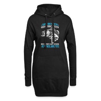 Pêcheur Canne à pêche Drôle Pêcheur Hobby Pêcheur - Sweat-shirt à capuche long Femme - noir - Devant