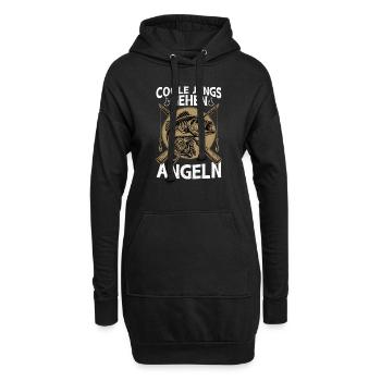 Pêcheur Canne à pêche Drôle Pêcheur Hobby Pêcheur - Sweat-shirt à capuche long Femme - noir - Devant