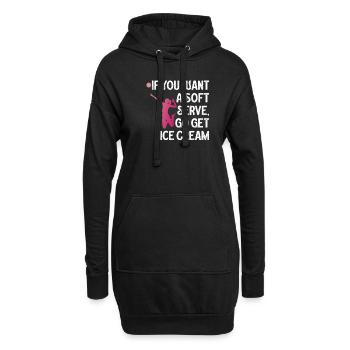 Wenn Sie ein Softeis wollen, holen Sie sich Eis - Hoodie-Kleid - Schwarz - Vorne