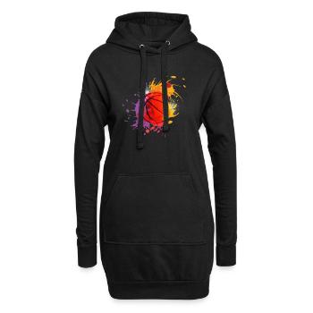 Basketball Basketball Trikot Retro Ball Bunt Dunk - Hoodie-Kleid - Schwarz - Vorne
