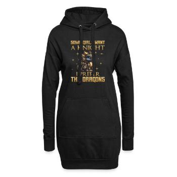 Dragon Créatures Dragon Médiéval - Sweat-shirt à capuche long Femme - noir - Devant