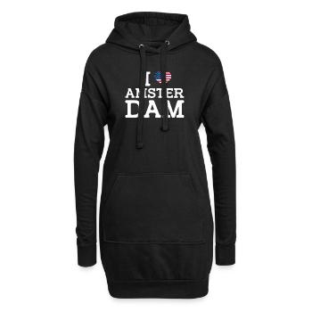 I love Amsterdam USA Flagge American Lover Flag Wortspiel - Hoodie-Kleid - Schwarz - Vorne