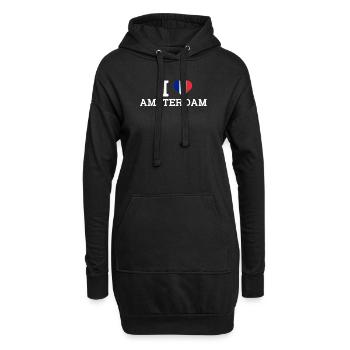 J’aime Amsterdam France Coeur Drapeau France Lover - Sweat-shirt à capuche long Femme - noir - Devant