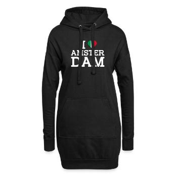 J’aime Amsterdam Italie Lover Flag Coeur Cool Flag - Sweat-shirt à capuche long Femme - noir - Devant