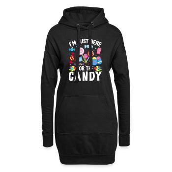 Je suis juste ici pour le bonbon drôle Sweet Tooth - Sweat-shirt à capuche long Femme - noir - Devant