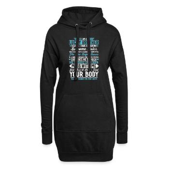 Schwester Bruder Passende Geschwister Zwillinge - Hoodie-Kleid - Schwarz - Vorne