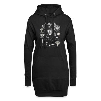 Februar Saisonales Gemüse und Obst Collage - Hoodie-Kleid - Schwarz - Vorne