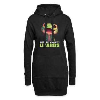 Eidechsen Eidechse - Hoodie-Kleid - Schwarz - Vorne