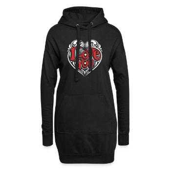 I love You - Valentine' Day - Liebe - Geschenk - Hoodie-Kleid - Schwarz - Vorne