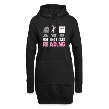 Nichts geht über das Lesen von Stein, Papier, Schere, Lustig - Hoodie-Kleid - Schwarz - Vorne