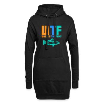 Où est le poisson - Sweat-shirt à capuche long Femme - noir - Devant