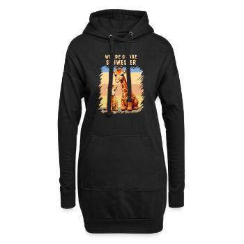 GIRAFFEN WERDE GROßE SCHWESTER - Hoodie-Kleid - Schwarz - Vorne