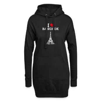 J’aime Bangkok Cool Tour Eiffel Thaïlande Amoureux - Sweat-shirt à capuche long Femme - noir - Devant