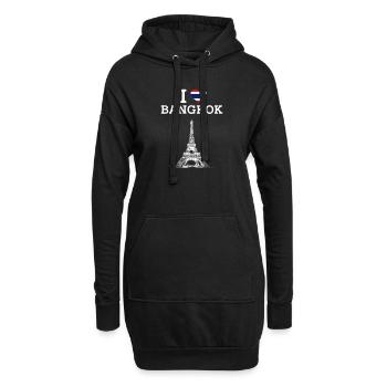 J’aime Bangkok Heart Flag Thailand Tower Lover - Sweat-shirt à capuche long Femme - noir - Devant