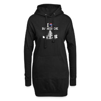 J’aime Bangkok Thaïlande Golden Gate Bridge Drapeau - Sweat-shirt à capuche long Femme - noir - Devant
