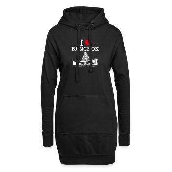 J’aime Bangkok Thaïlande Golden Gate Bridge Heart - Sweat-shirt à capuche long Femme - noir - Devant